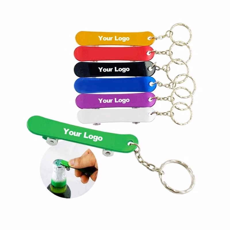 Skateboard Shape Aluminum Bottle Opener Key Chain