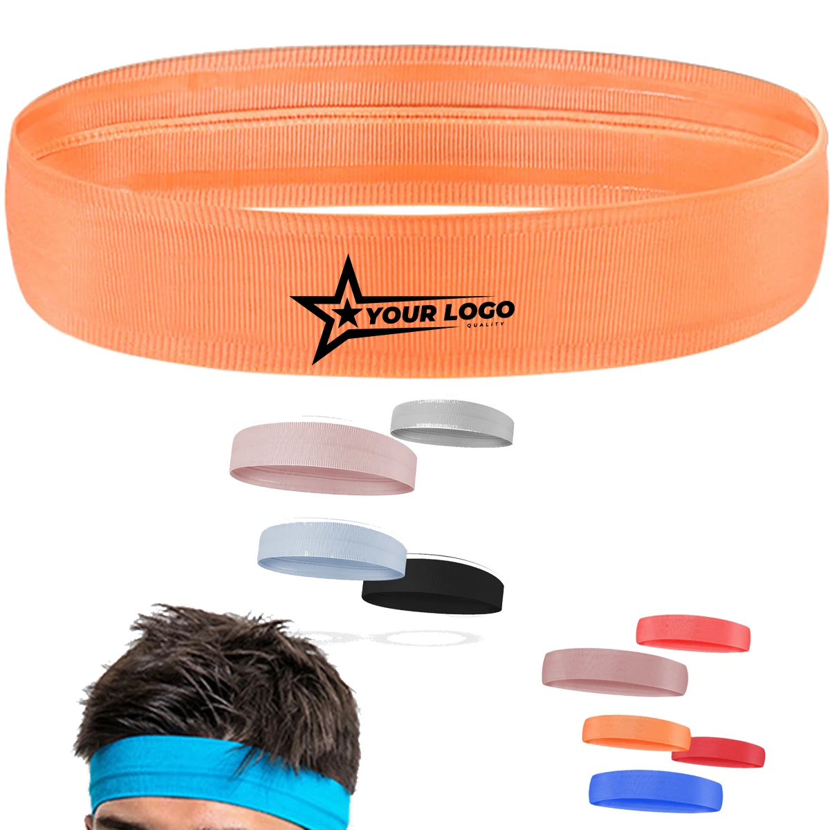 Sweat-absorbent anti-slip headband for sports and running 1