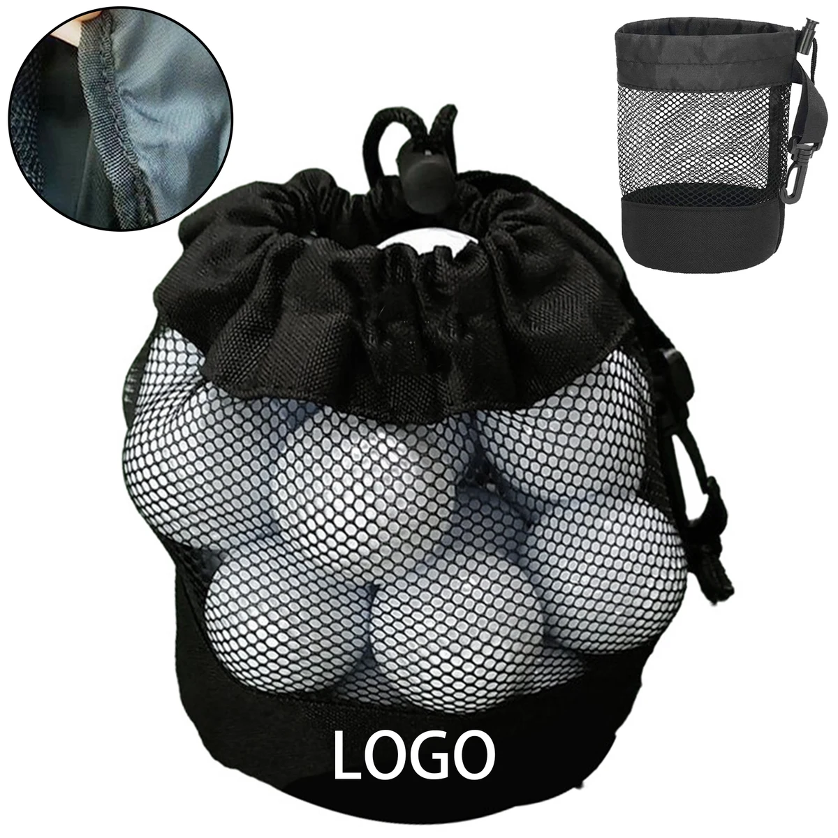 Compact Nylon Golf Ball Carrying Bag 1