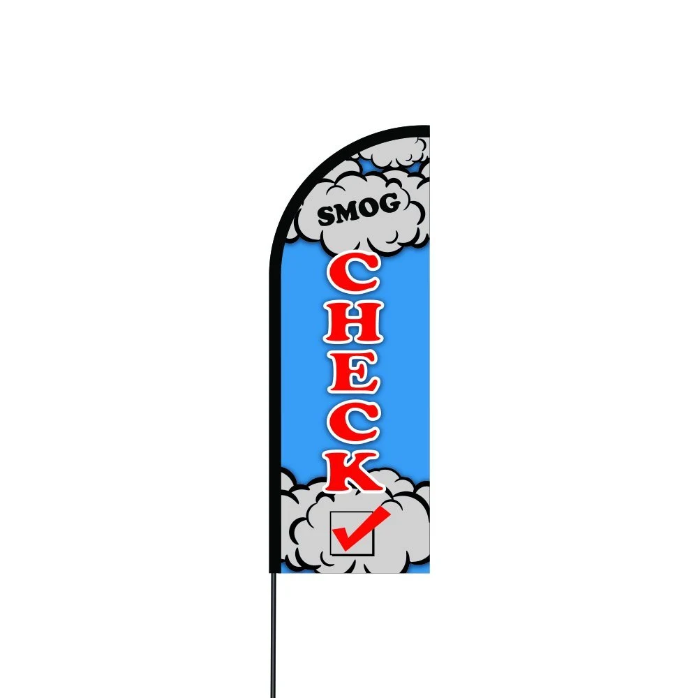 Smog Check (3) Flag Kit 17' Feet Feather Flag Sign Outdoor Banner 1