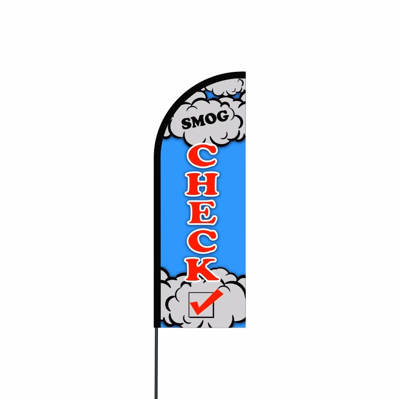 Smog Check (3) Flag Kit 17' Feet Feather Flag Sign Outdoor Banner