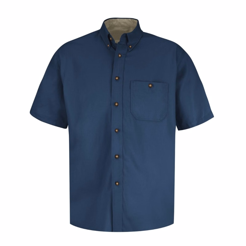 Red Kap Men's Short Sleeve 100% Cotton Dress Shirt - SC64