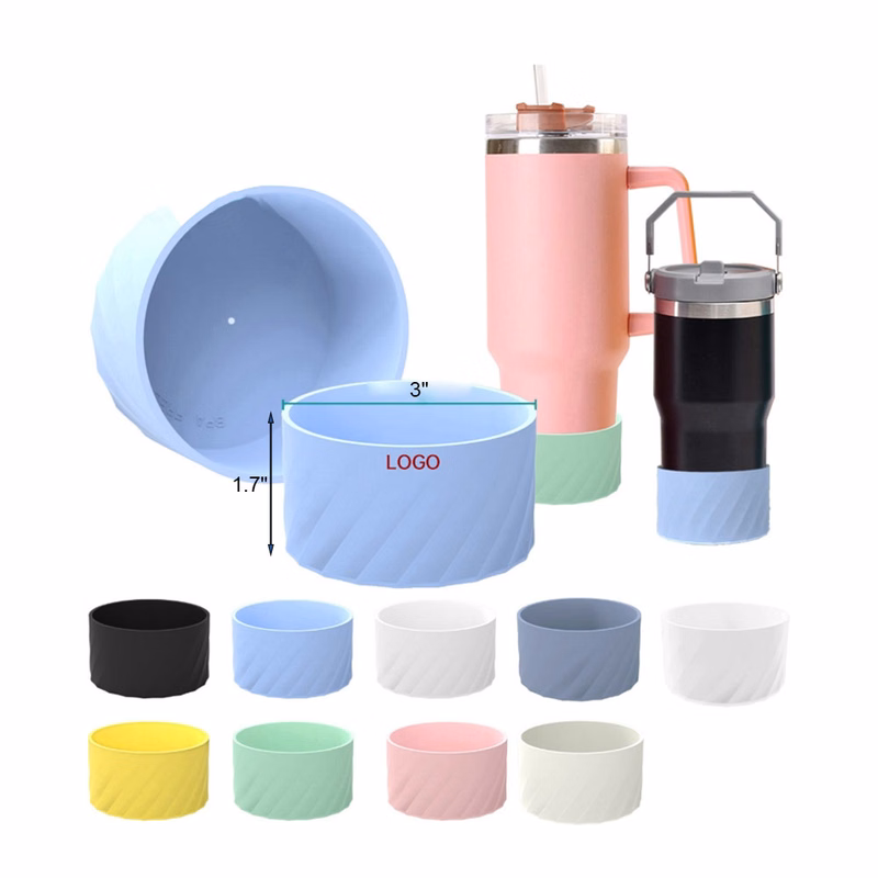 Silicone Sleeve For Water Bottle Straight Cylinder Non Slip Heat Insulation Portable Cup Holder