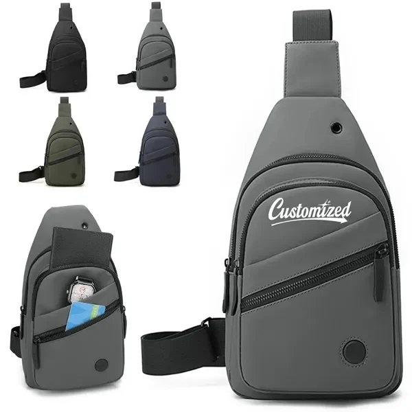 Custom Waterproof Large Capacity Crossbody Sling Bag — Urban Travel & Weather Protection 1