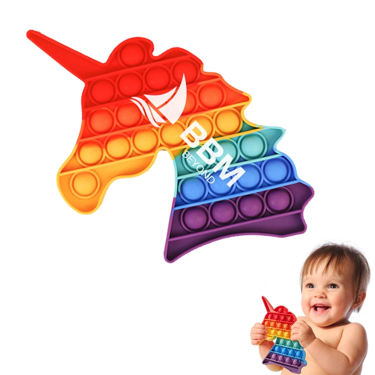 Unicorn Rainbow Push Bubbles Toy 1