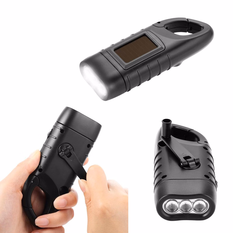 Solar Powered Hand Crank Flashlight