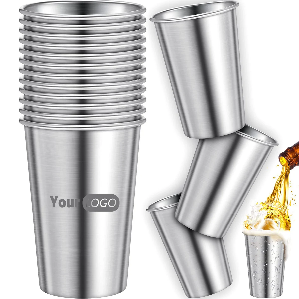 16 Oz Single Wall Stainless Steel Cup 1