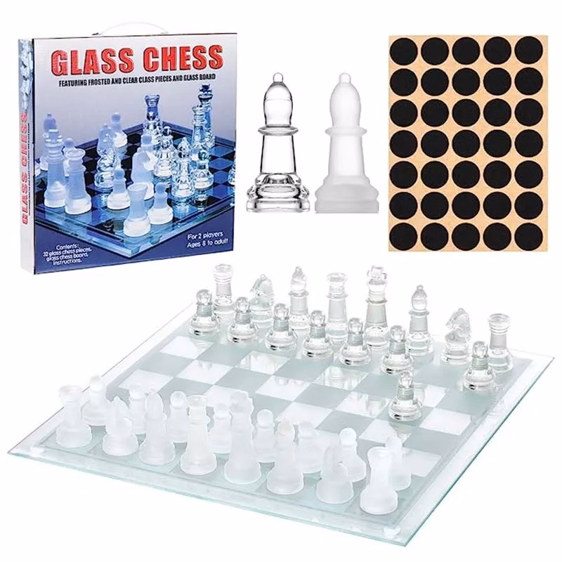 Crystal glass chess set