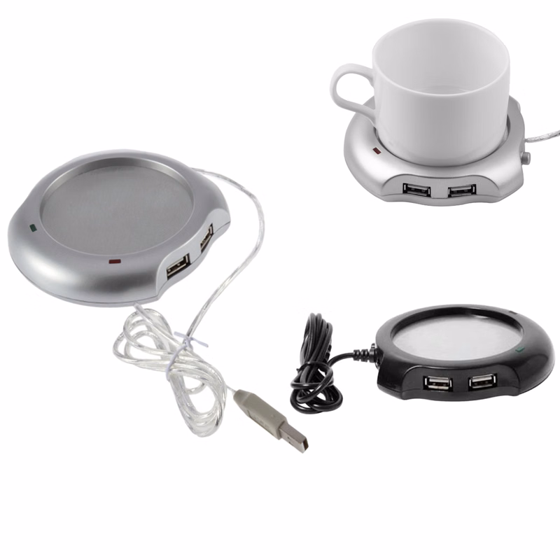 4-Port USB Hub With Desk Cup Warmer