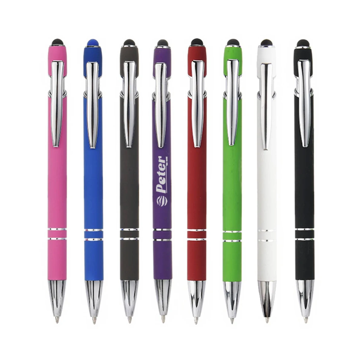 Retractable Aluminum Ballpoint Pen w/ Stylus 1