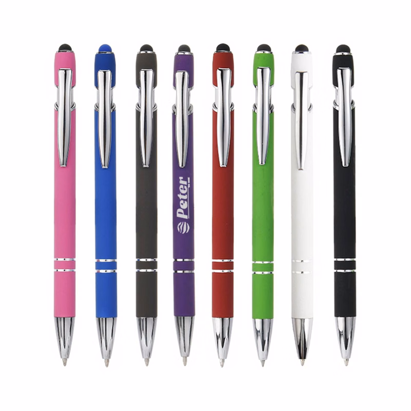 Retractable Aluminum Ballpoint Pen w/ Stylus