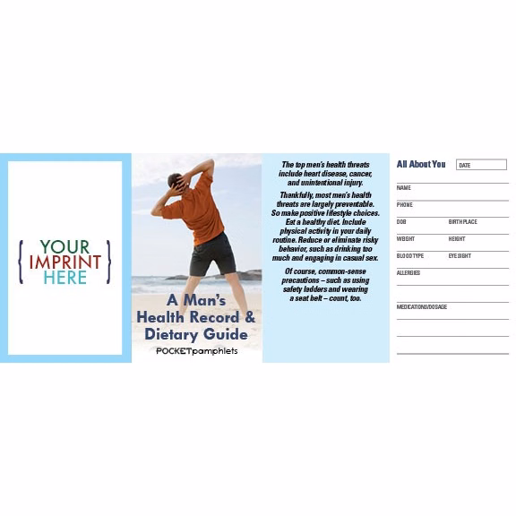 POCKET PAMPHLET - A Man's Health Record & Dietary Guide Pocket Pamphlet