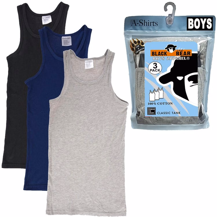 Toddler Boys' Tank Tops - 4T 3 Colors 3 Pack
