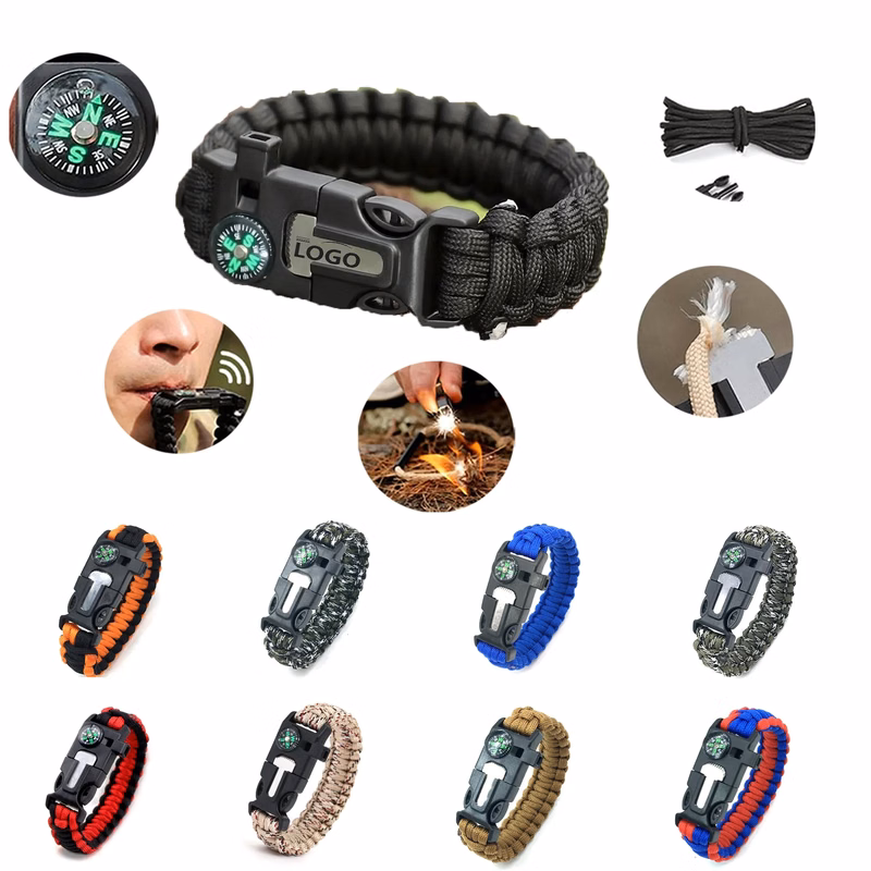 5-in-1 Outdoor Survival Rope Keychain