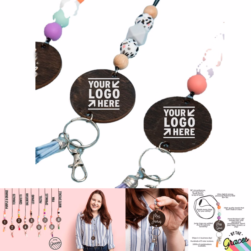 Handmade Personalized Teacher Lanyard For Name Badges And Keys