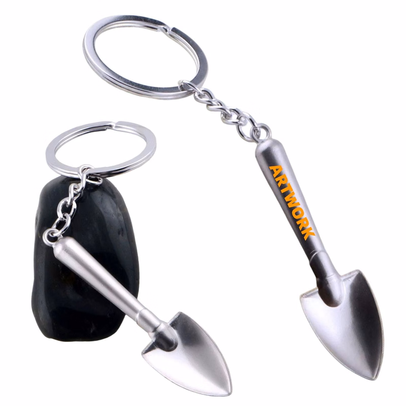 Zinc Alloy 3D Shovel KeyChain