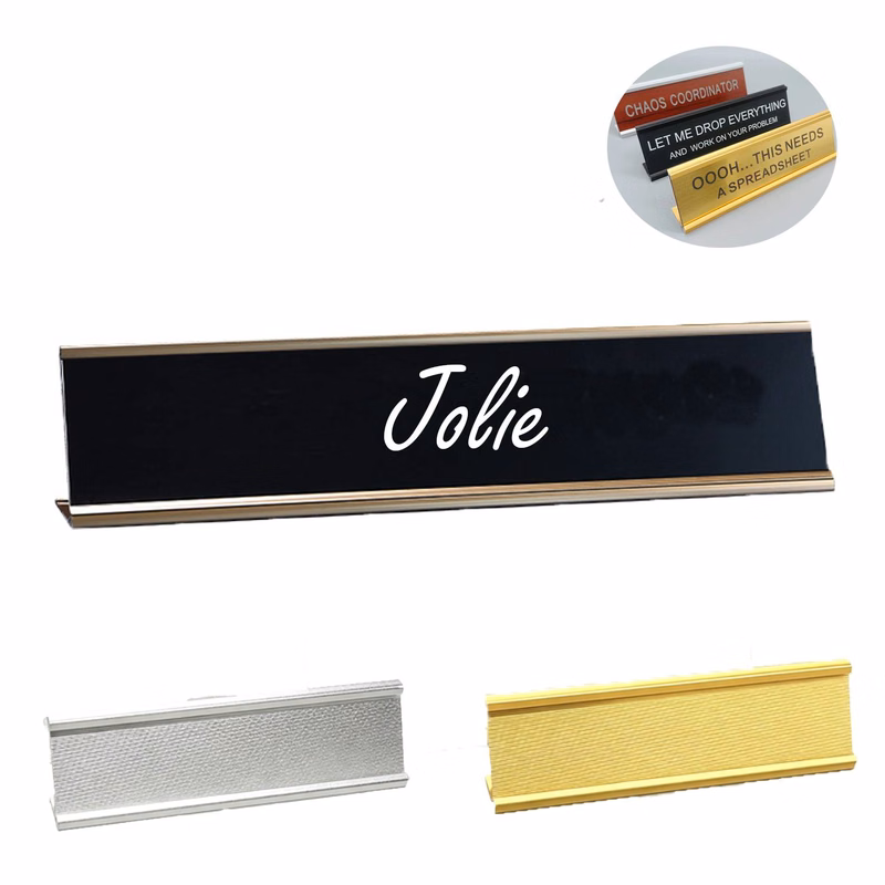 Custom Aluminum Desk Name Plate Holder