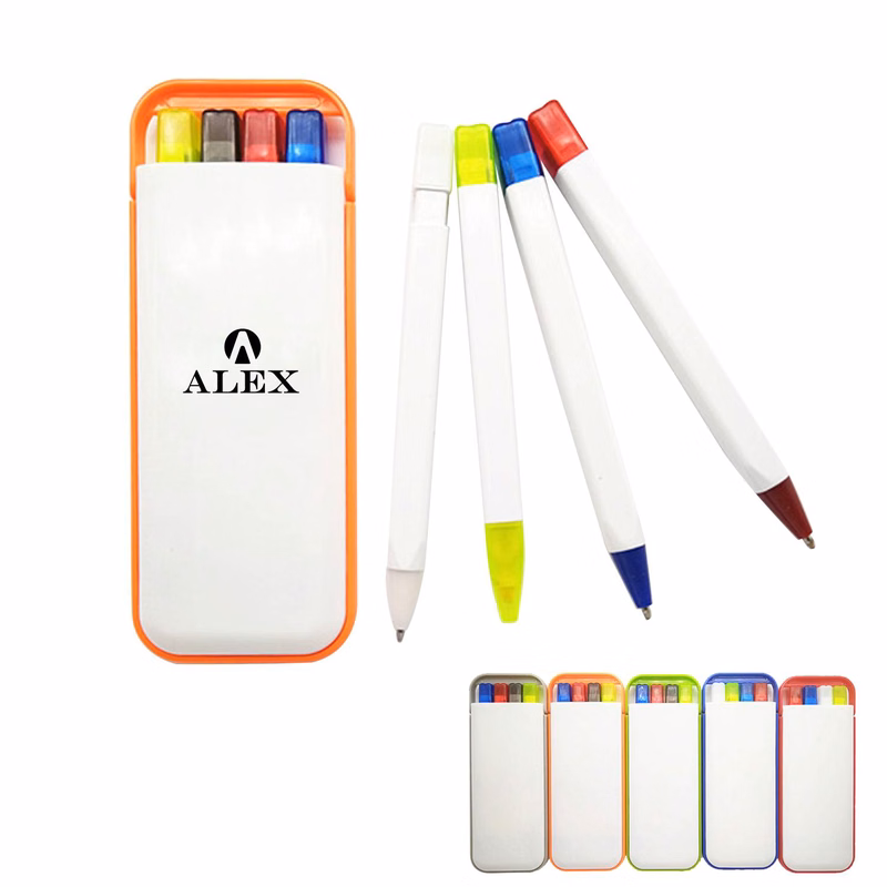 Ballpoint Pen Highlighter Pencil Combination Set