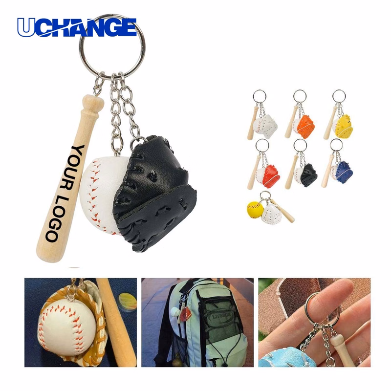 Baseball Theme Keychain Charm Sport Mini Accessory