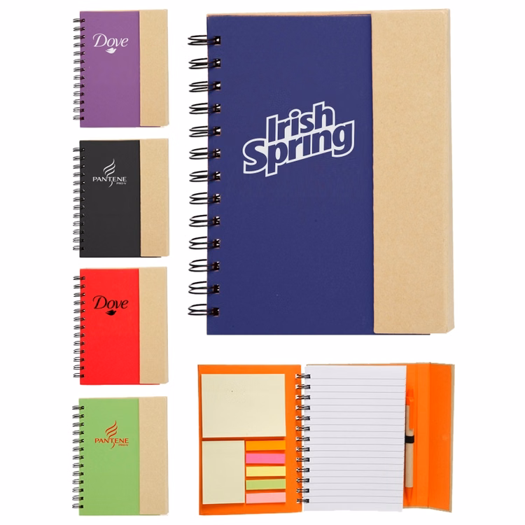 Eco Magnetic Notebook w/Sticky Notes and Flags & Pen