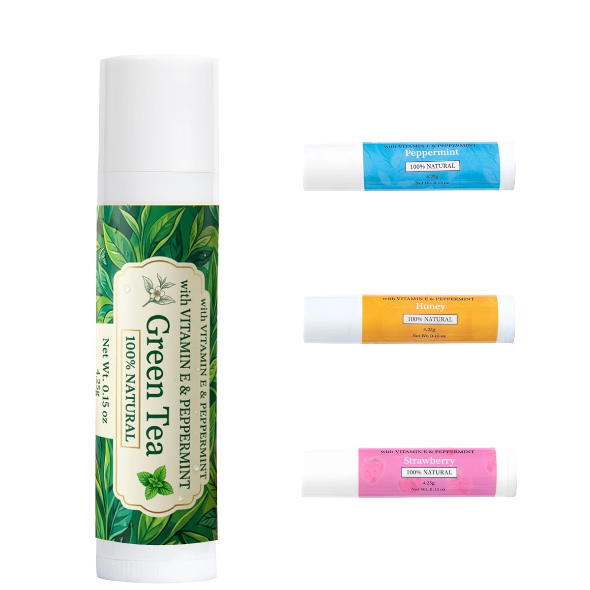 All-Natural Flavored Lip Balm Tube 1