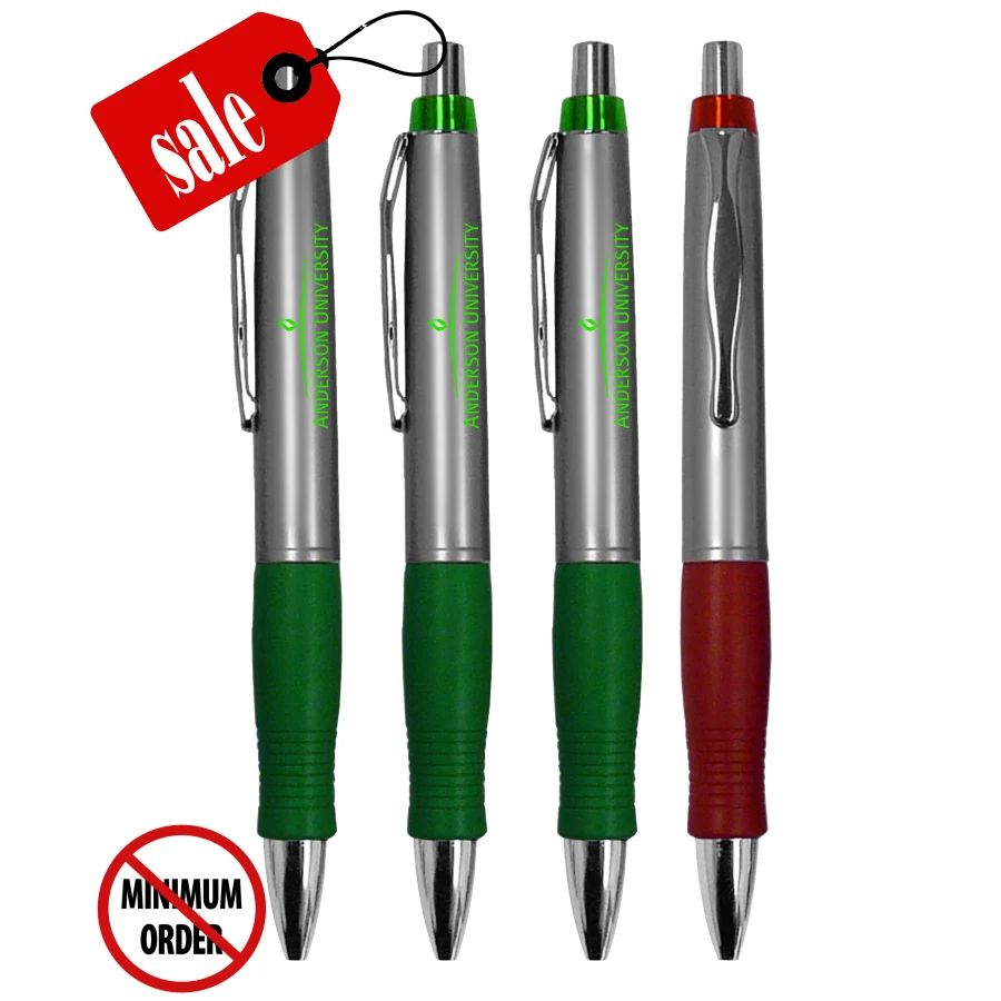 Closeout "Impact" Click Pens with Rubber Grip - No Minimum 1