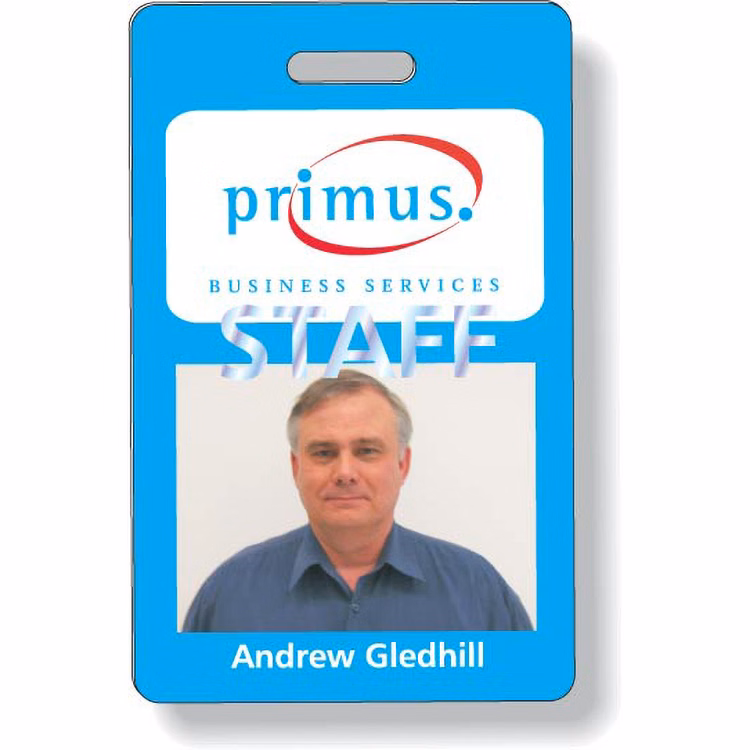 Premium Plastic ID Neck Tags, Vertical Style 2.125" x 3.375", Full Colour on front