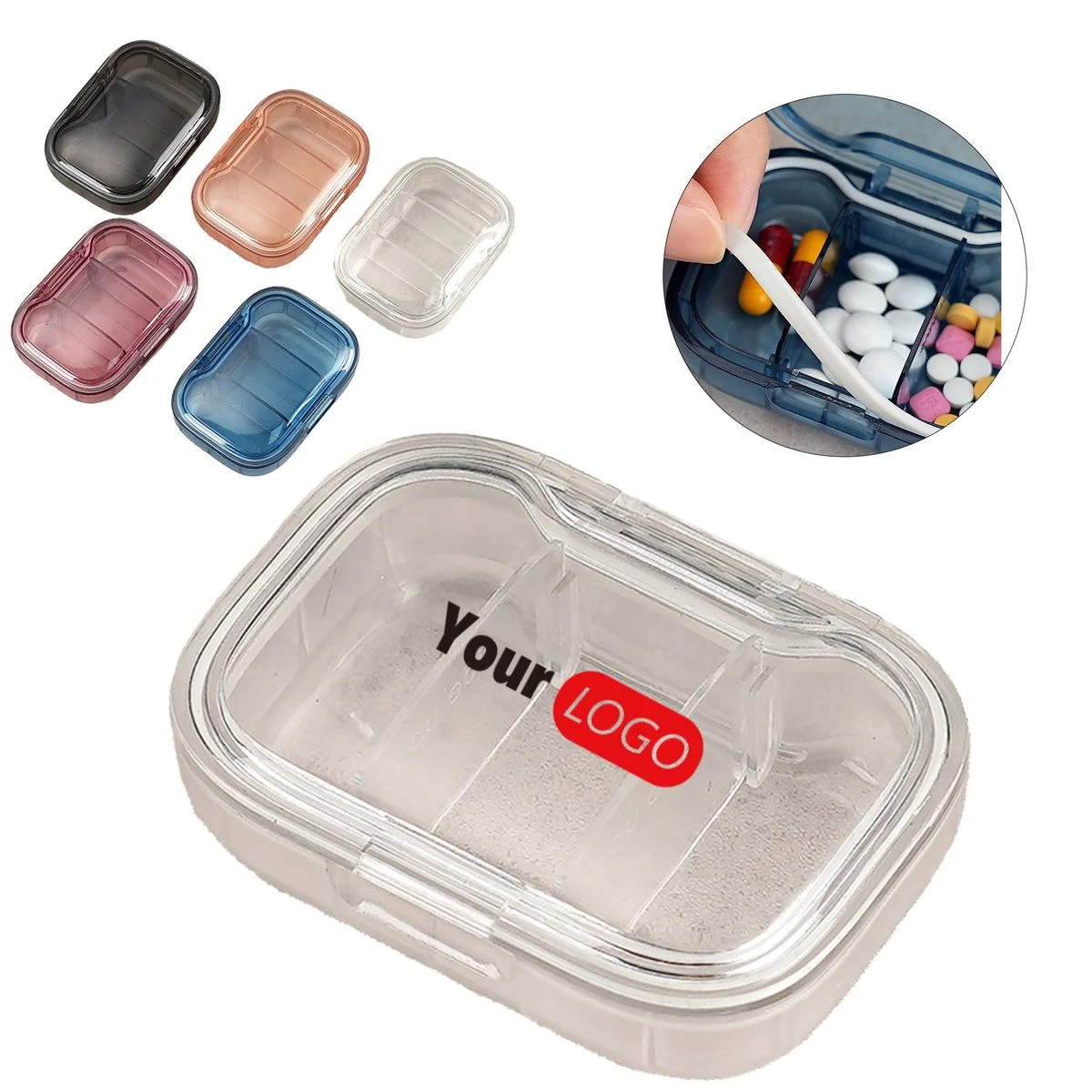 Mini 3 Compartment Pill Case 1