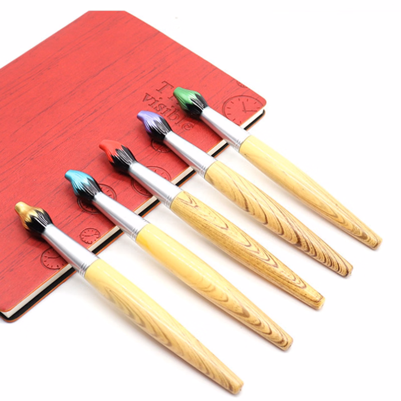 Plastic Rotary Advertising Pen Mimics Wood Grain