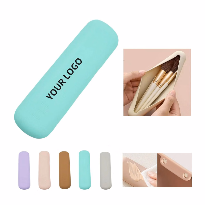 Silicone Makeup Brush Case with Snap Closure