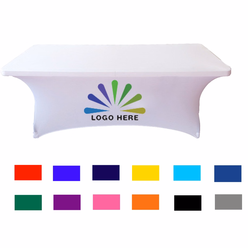 Wrinkle-Free 6FT Stretch Table Cover with Custom Imprint