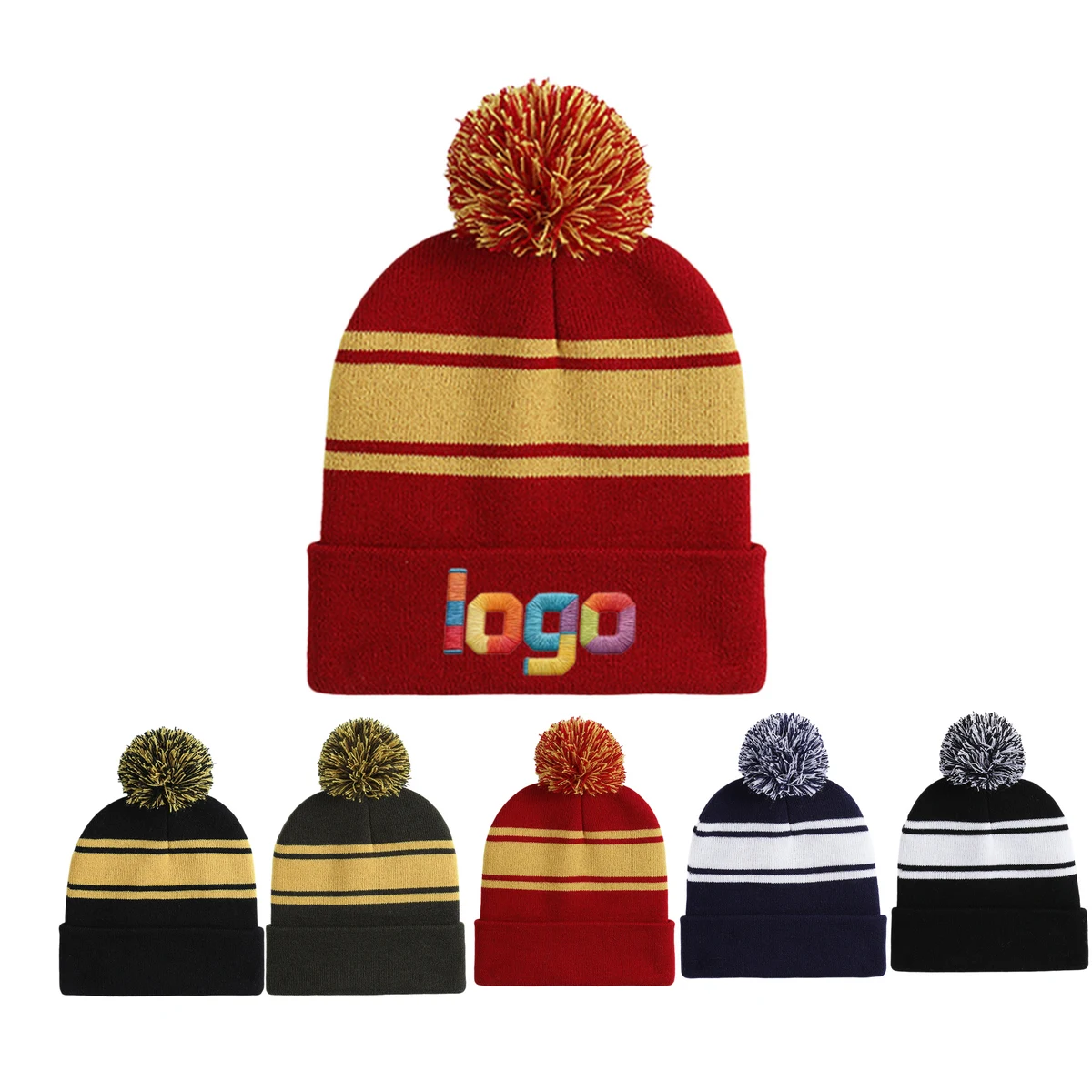 Striped Knitted Hat 1
