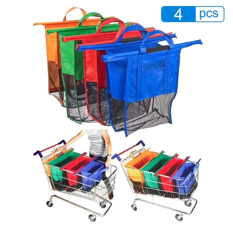 4PCS Resuable Supermarket Trolly Shopping Bag Set 1