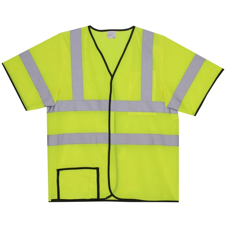 Polyester Yellow Mesh Safety Short Sleeve Jersey SV135 1