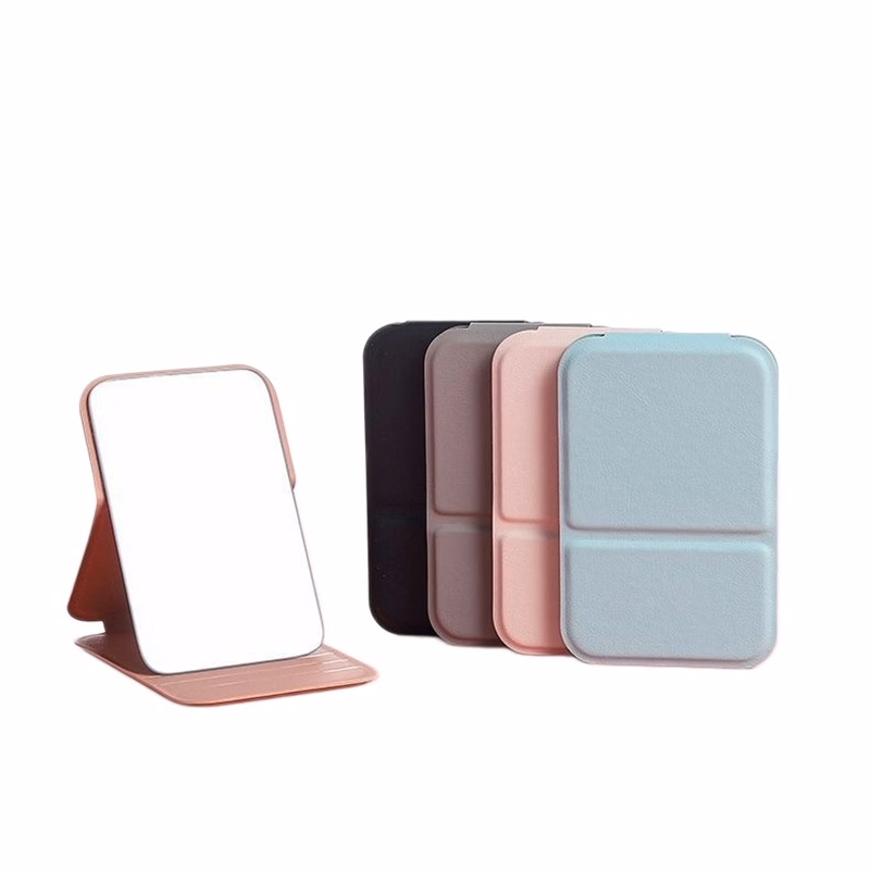 Foldable Makeup Mirror W/ PU Leather Shell