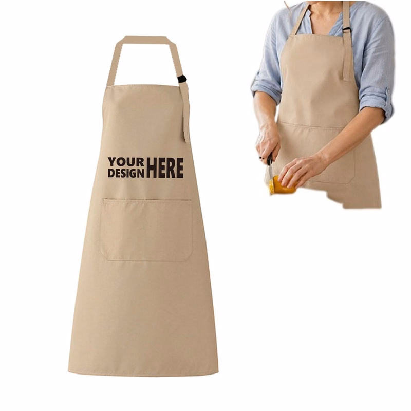 Apricot Polyester Apron for Adults