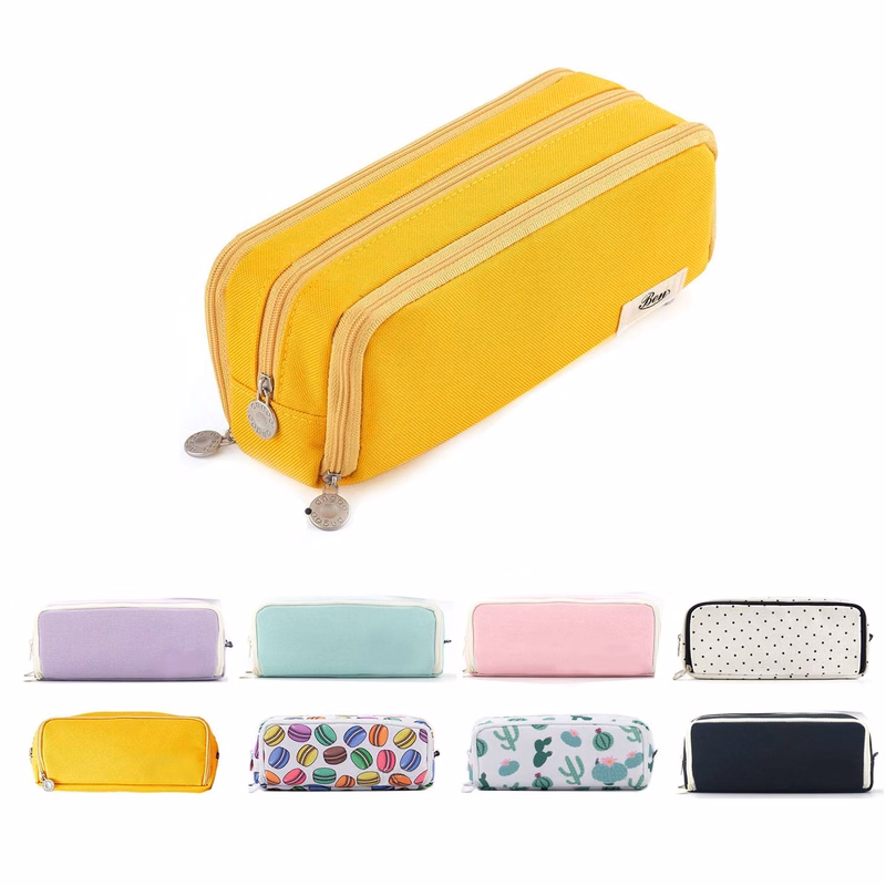 Large Capacity Pencil Case 3 Compartment Pouch Pen Bag
