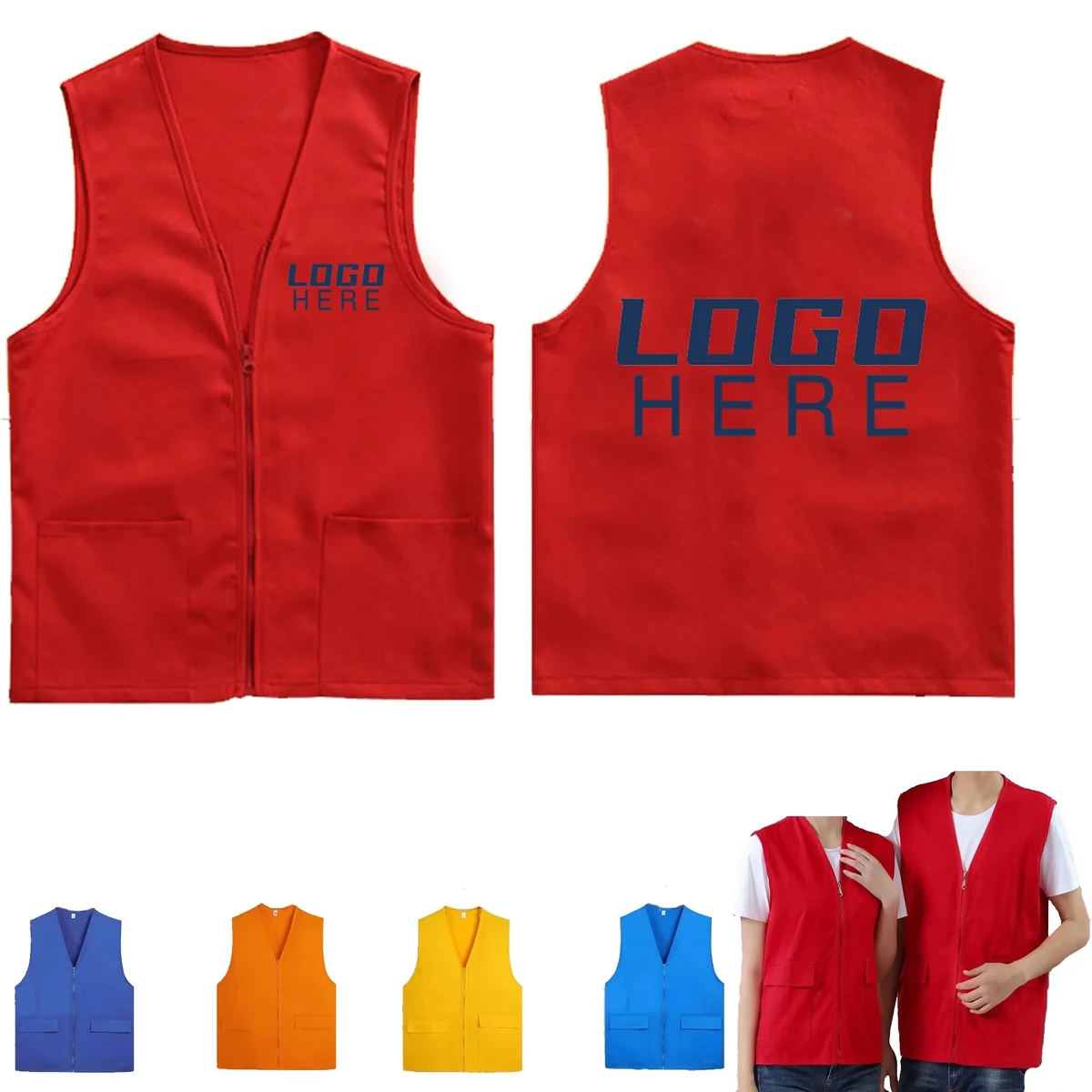 Unisex Cotton Volunteer Vest With Front And Back Imprint 1