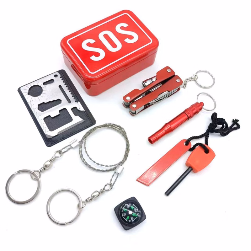 6-In-1 SOS Survival Kit With Flashlight, Compass & Fire Starter
