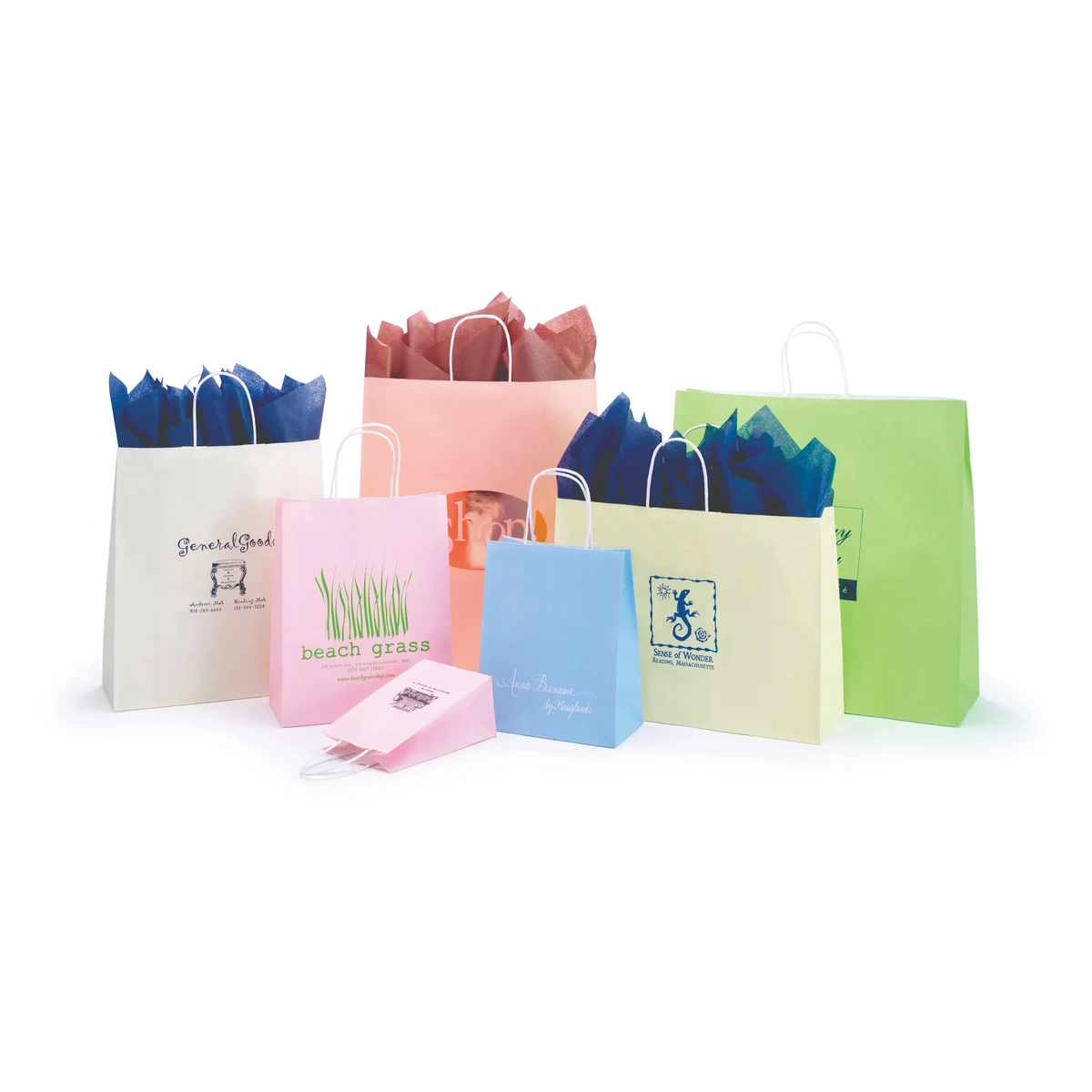 Matte Tints on White Kraft Shopping Bags - Hot Stamped 1