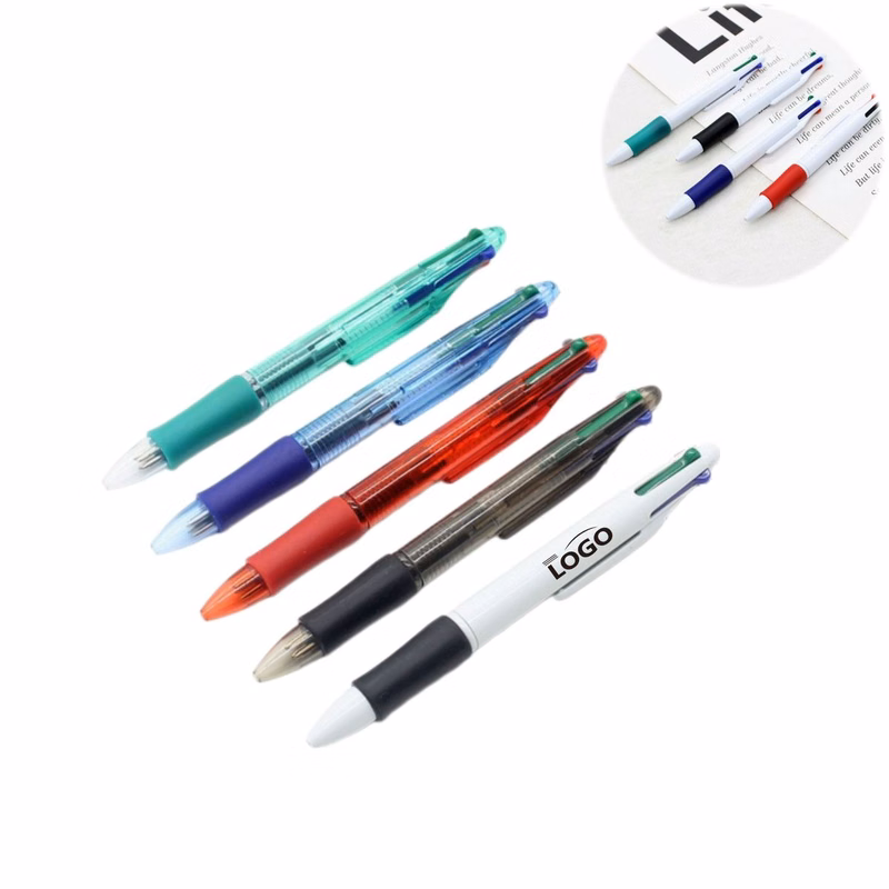 Custom 4 Color Retractable Oil Ink Ballpoint Pen