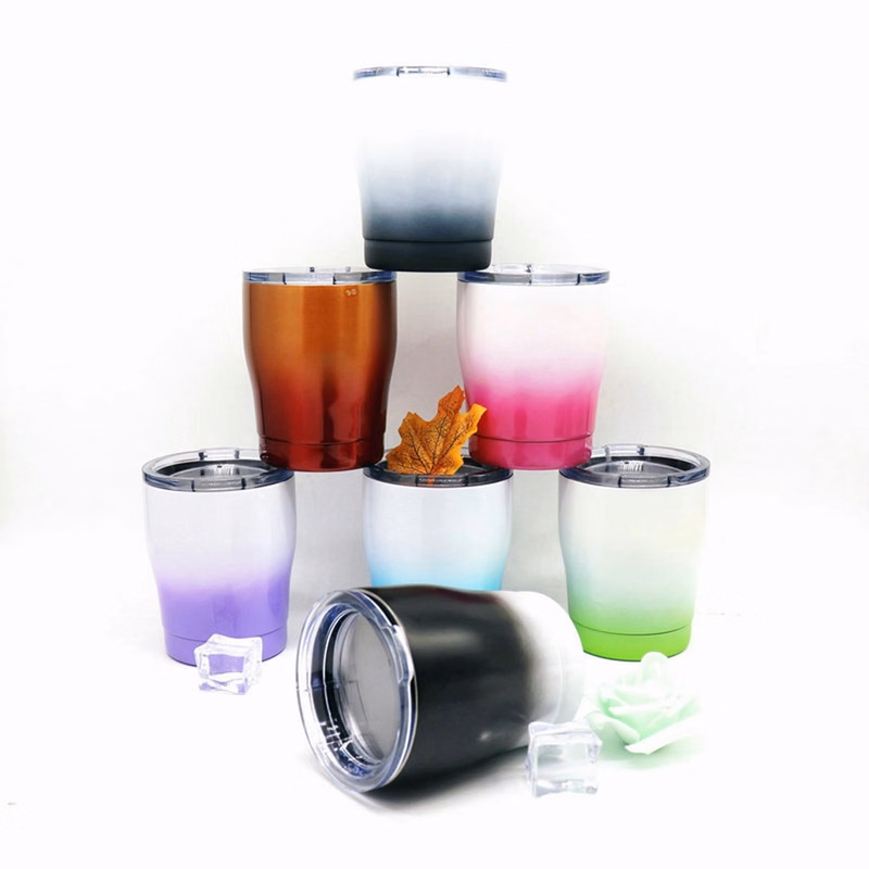 10 oz Stainless Steel Gradient Ramp Wine Cup