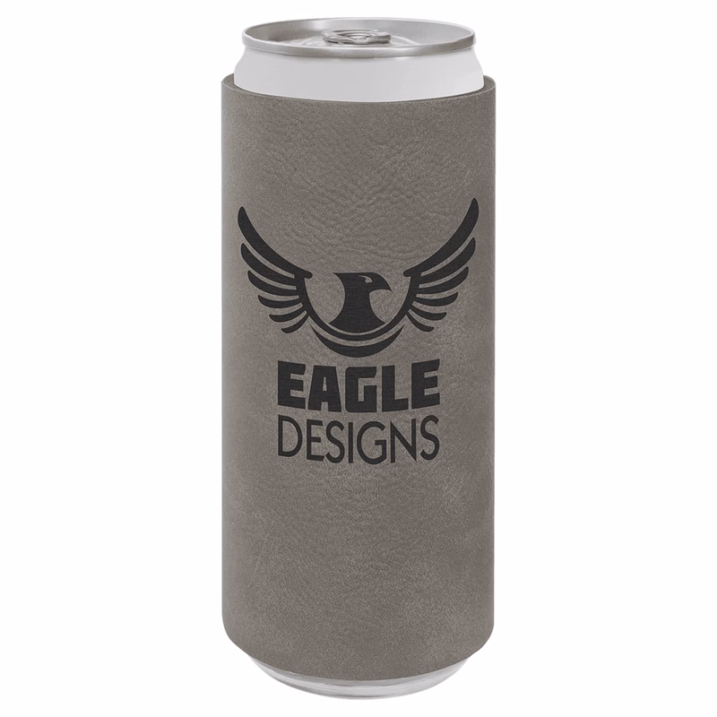 Gray Leatherette Slim Beverage Holder