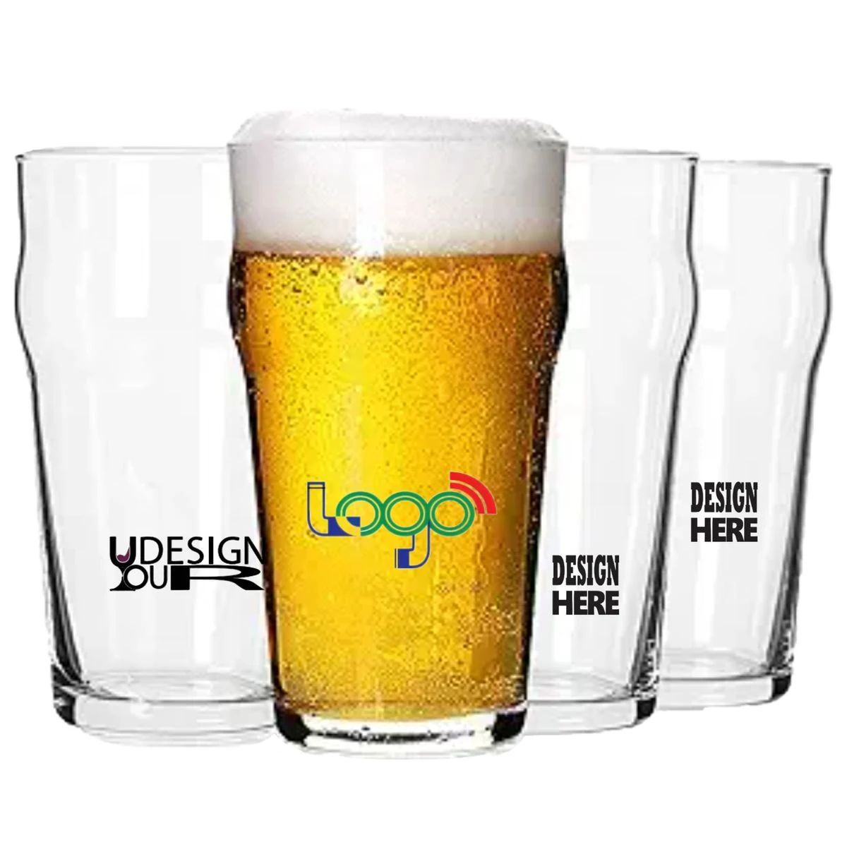 16oz Clear Pint Glasses Heavy Base Beer Tumblers 1