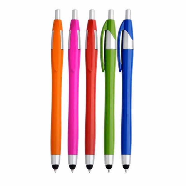 Custom 5.75 inch Corporate Stylus Pen — Full-Color Silver Accent Writing Tool