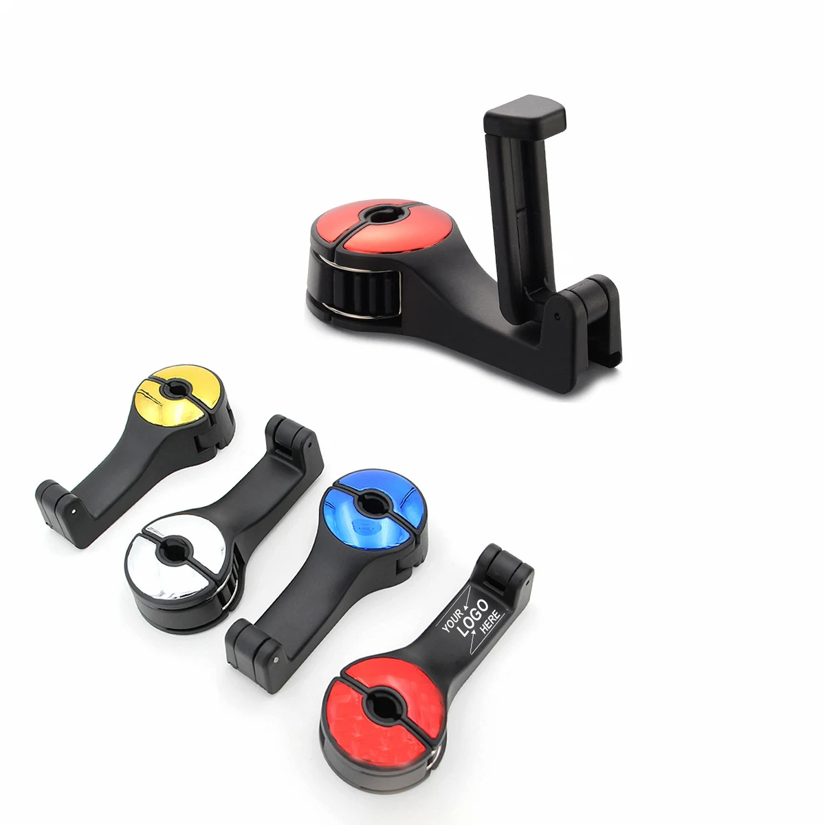 Car Seat Headrest Hooks with Phone Holder 1