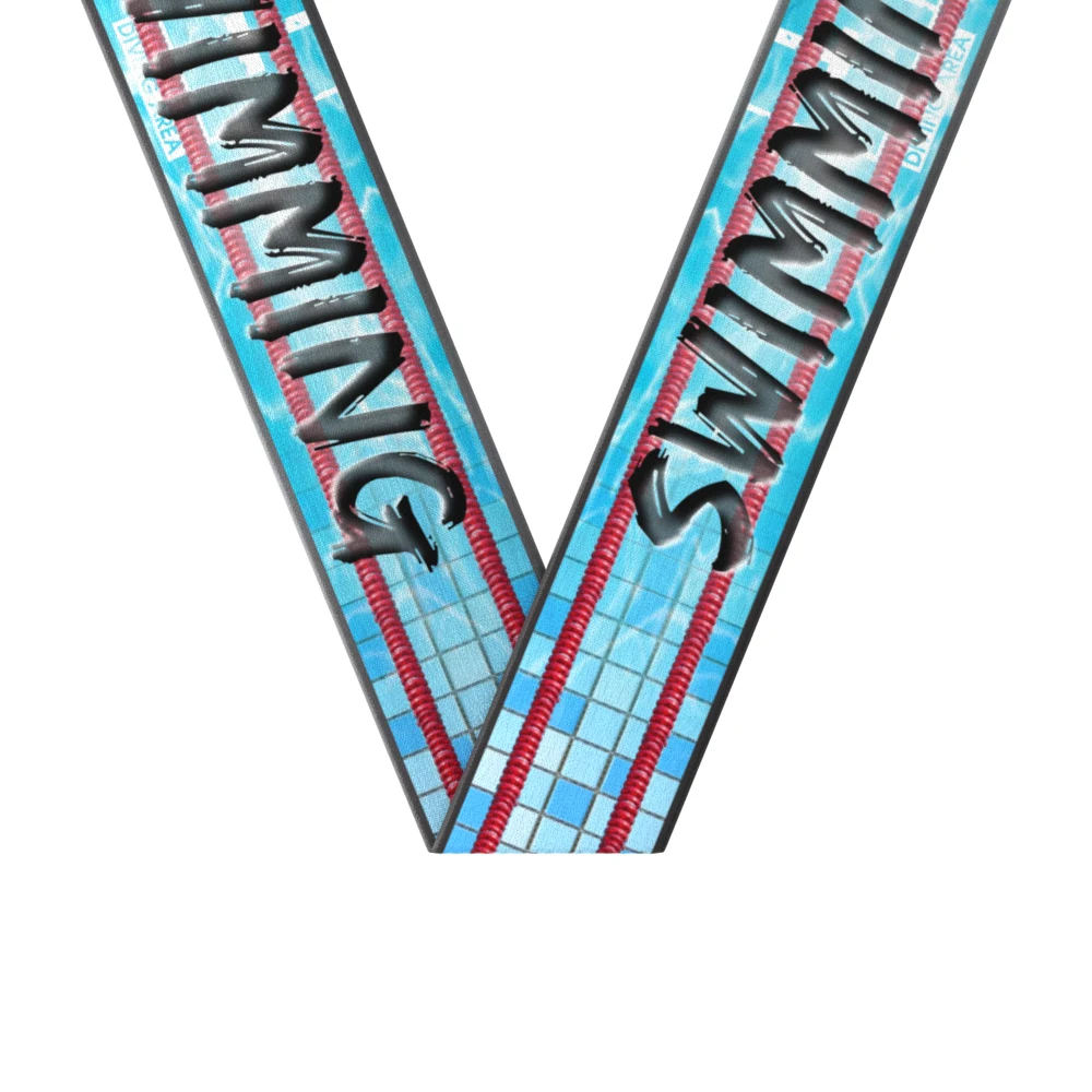 1-1/2" x 34" Sublimated Swimming Sewn Through Neckband 1