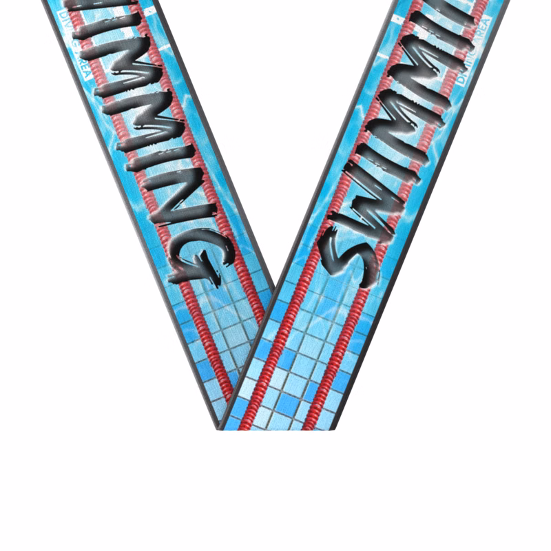 1-1/2" x 34" Sublimated Swimming Sewn Through Neckband