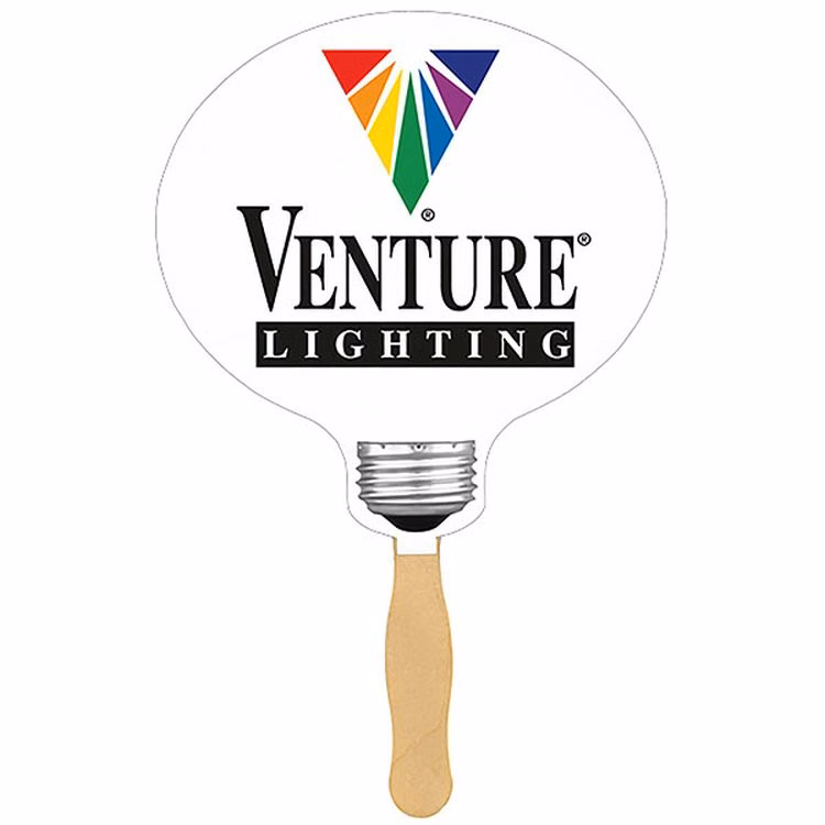 Light Bulb Sandwiched Hand Fan (2 Side/ Four Color Process imprint)