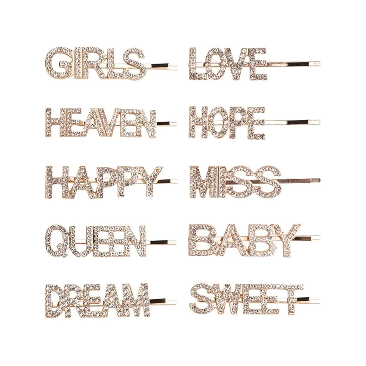 Custom Sparkly Bling Letter Hair Clip 1